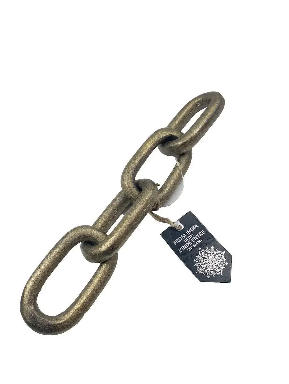 Gold Metal Chain Link Table Decor Modern Accent Piece New